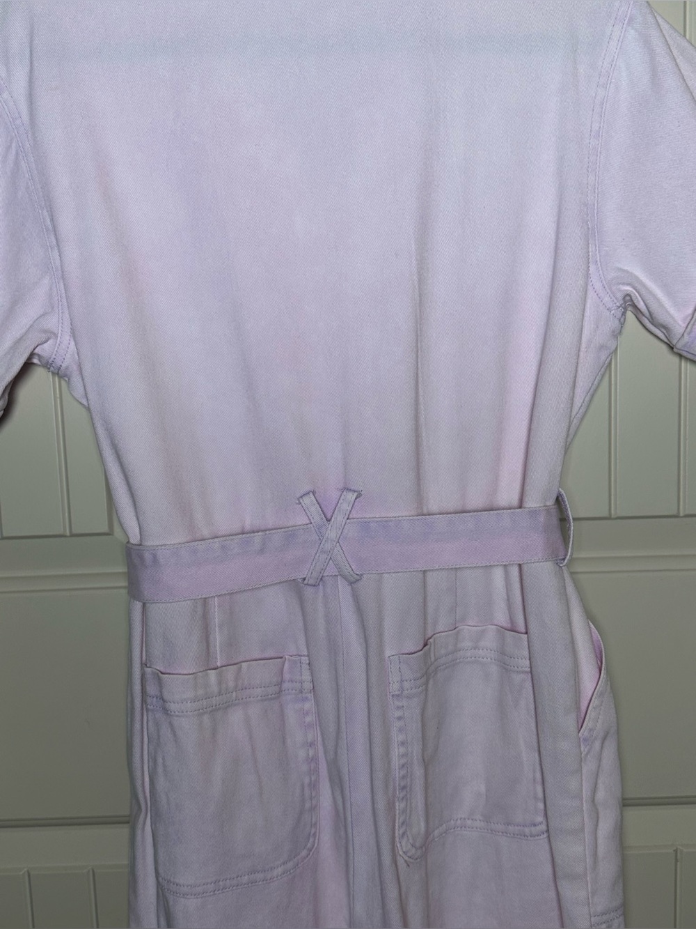Skies are Blue Jumpsuit M Washed Lilac Pink Utility Chic Boho Minimalist Style - Picture 9 of 9